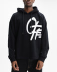 Off - White Hoodie Shared Spray Logo Black