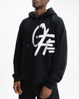 Off - White Hoodie Shared Spray Logo Black