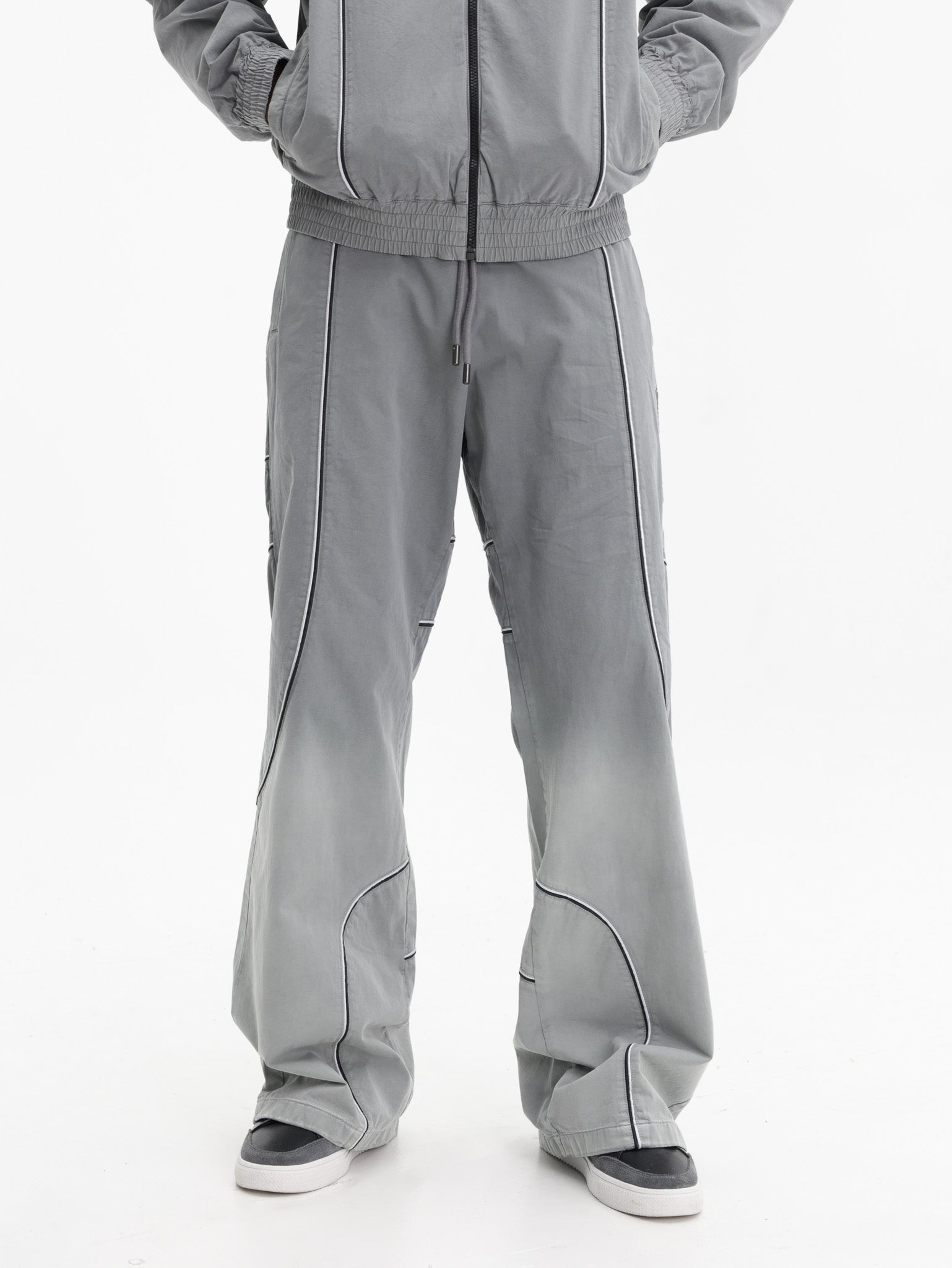Off - White Track Pants Slouchy Garment Dye Grey