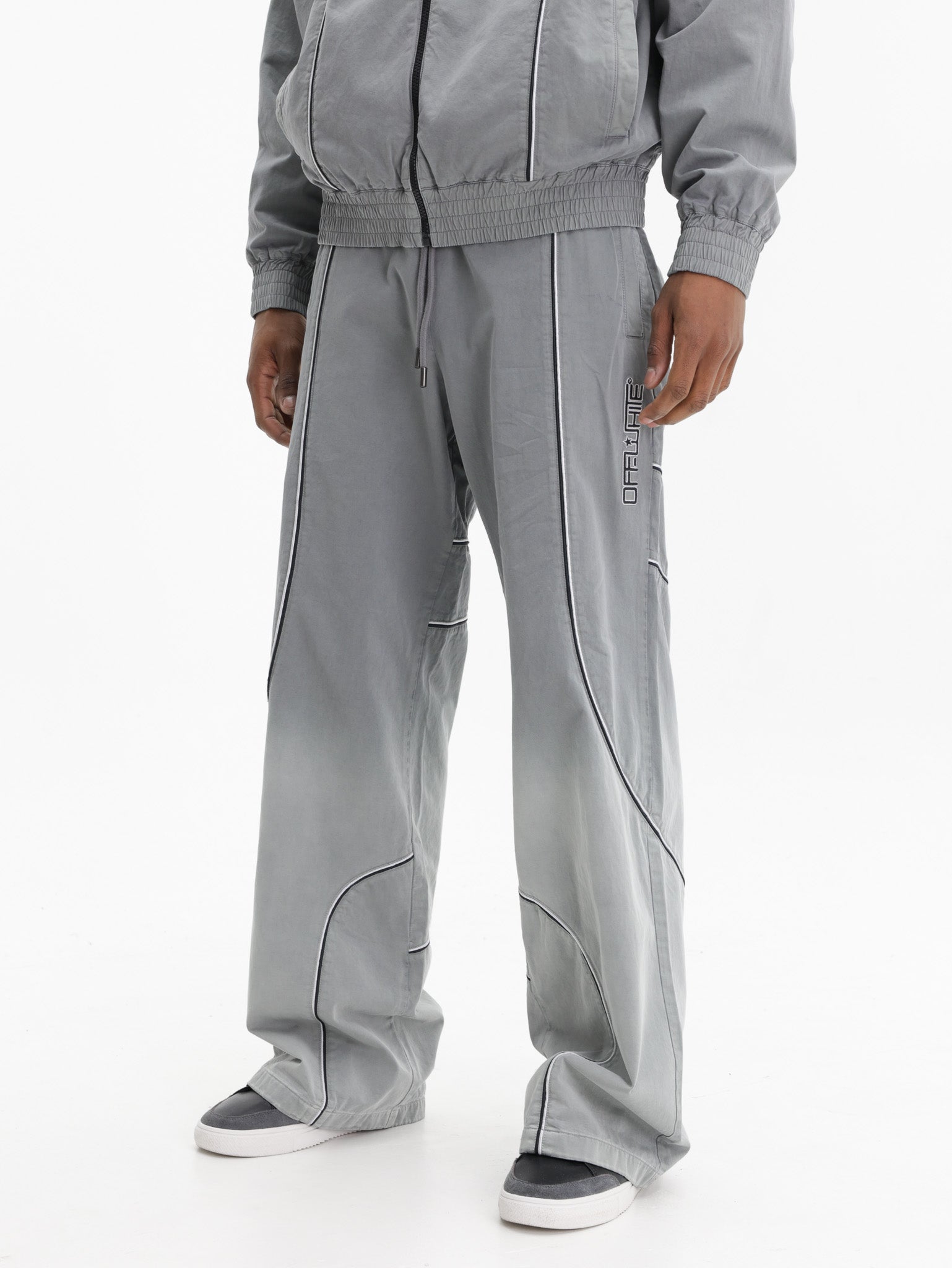 Off - White Track Pants Slouchy Garment Dye Grey