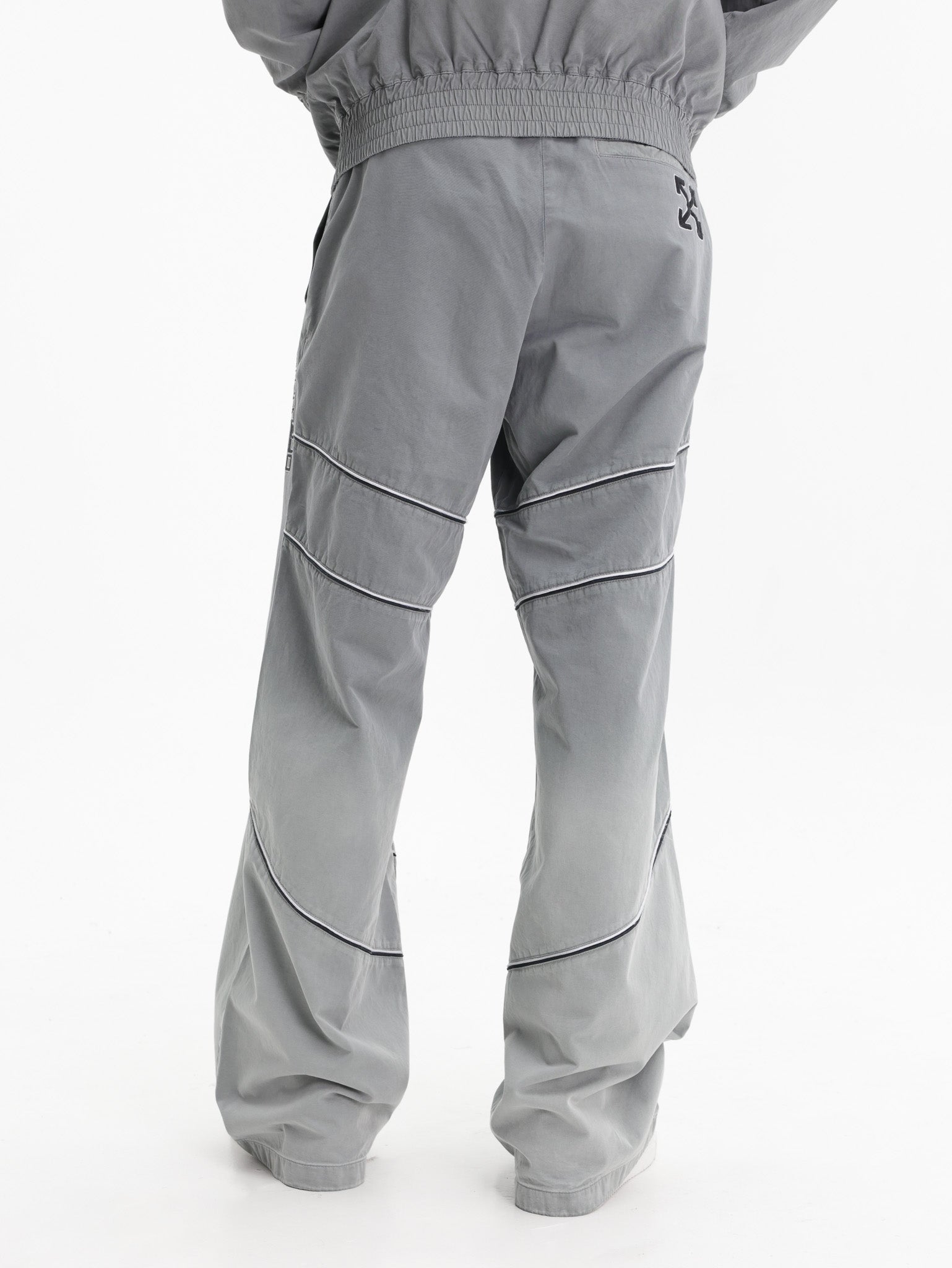 Off - White Track Pants Slouchy Garment Dye Grey