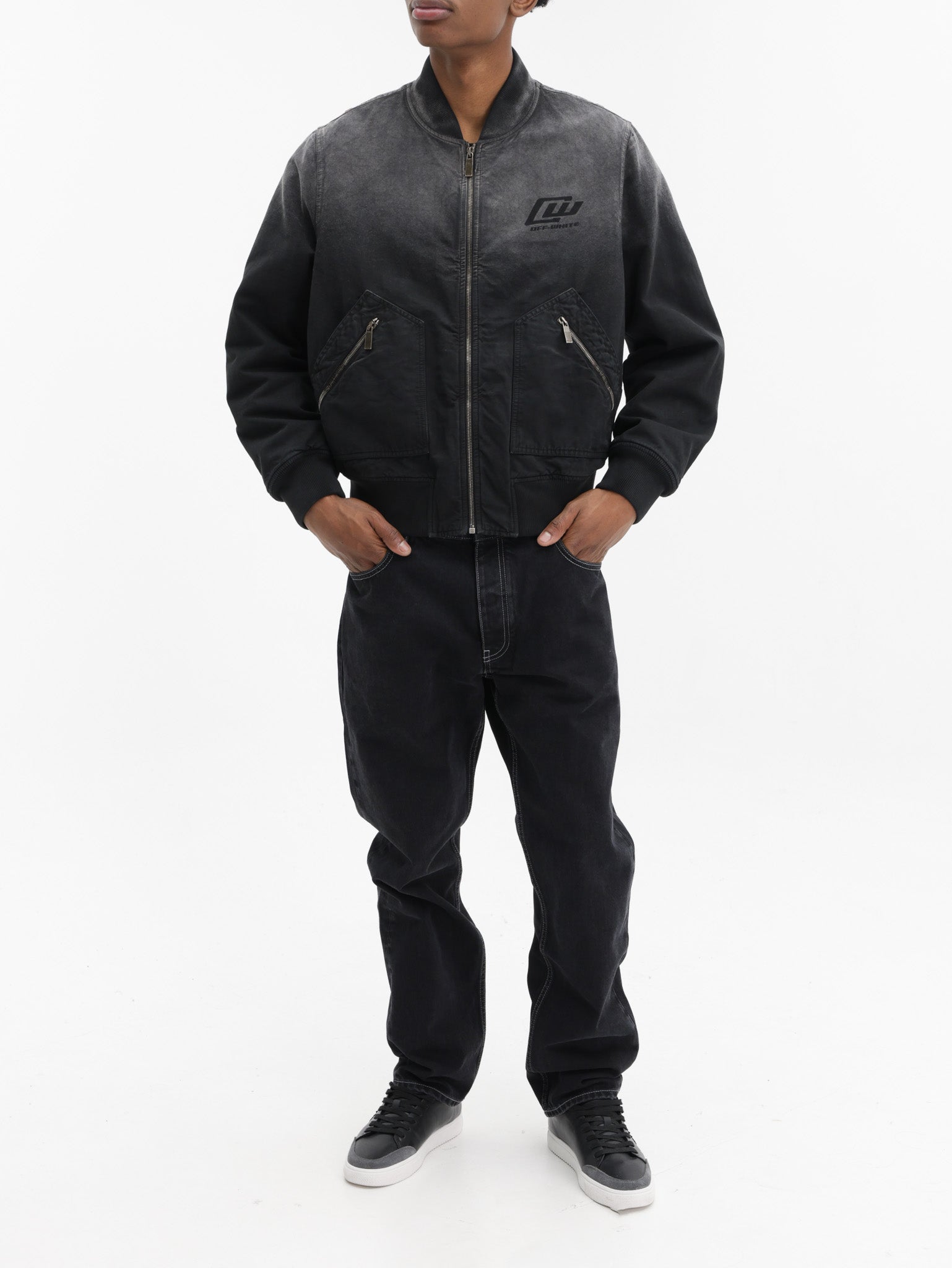 Off - White Jeans Half Arrow Darted Black