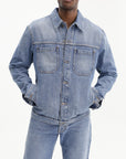 Off - White Jacket Half Arrow Denim Medium Wash