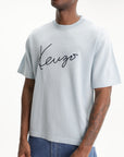 Kenzo T-Shirt Signature Embroidery Blue