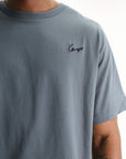 Kenzo T-Shirt Signature Embroidery Blue