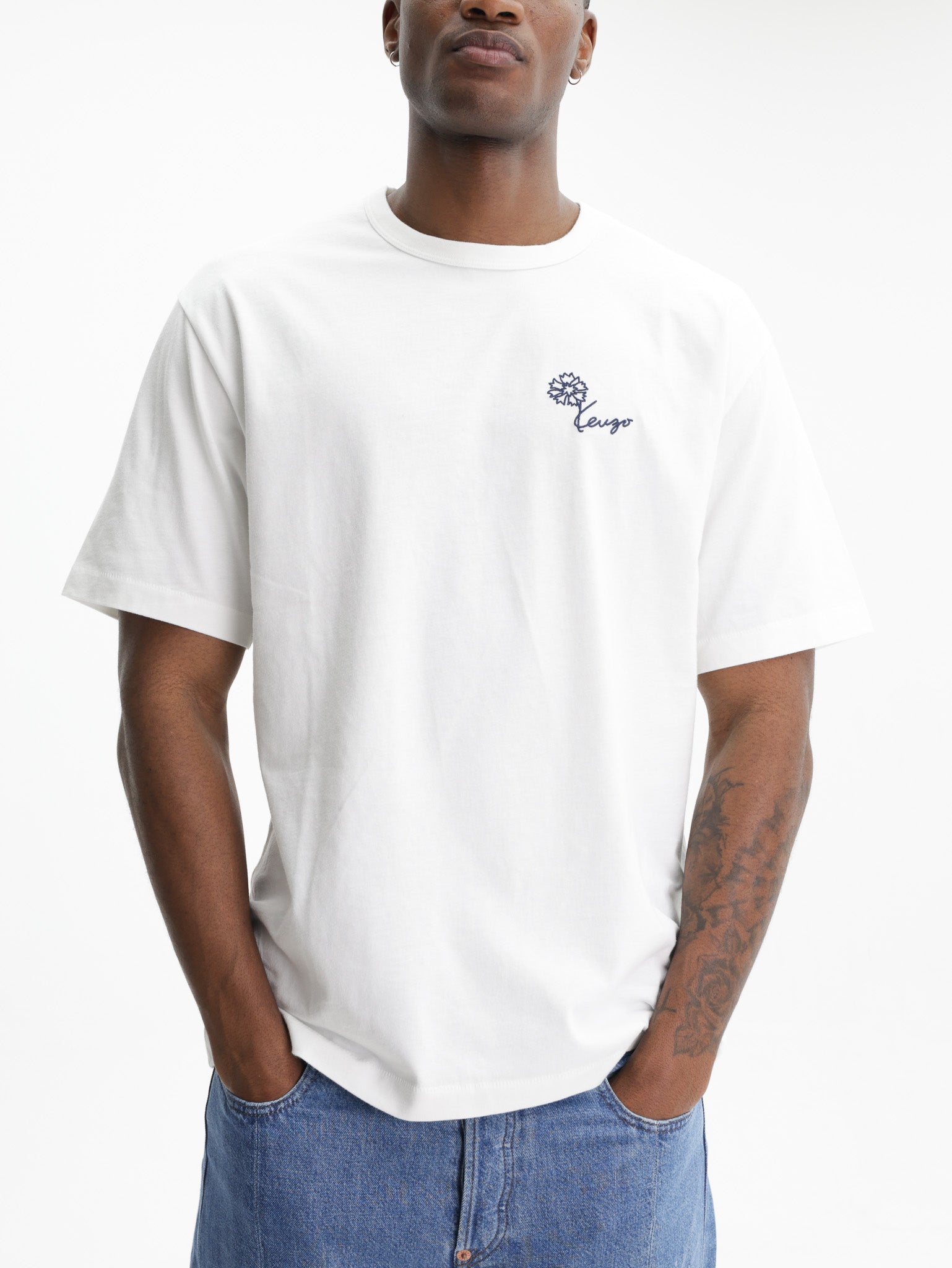 Kenzo T-Shirt Tulip Embroidery Off White