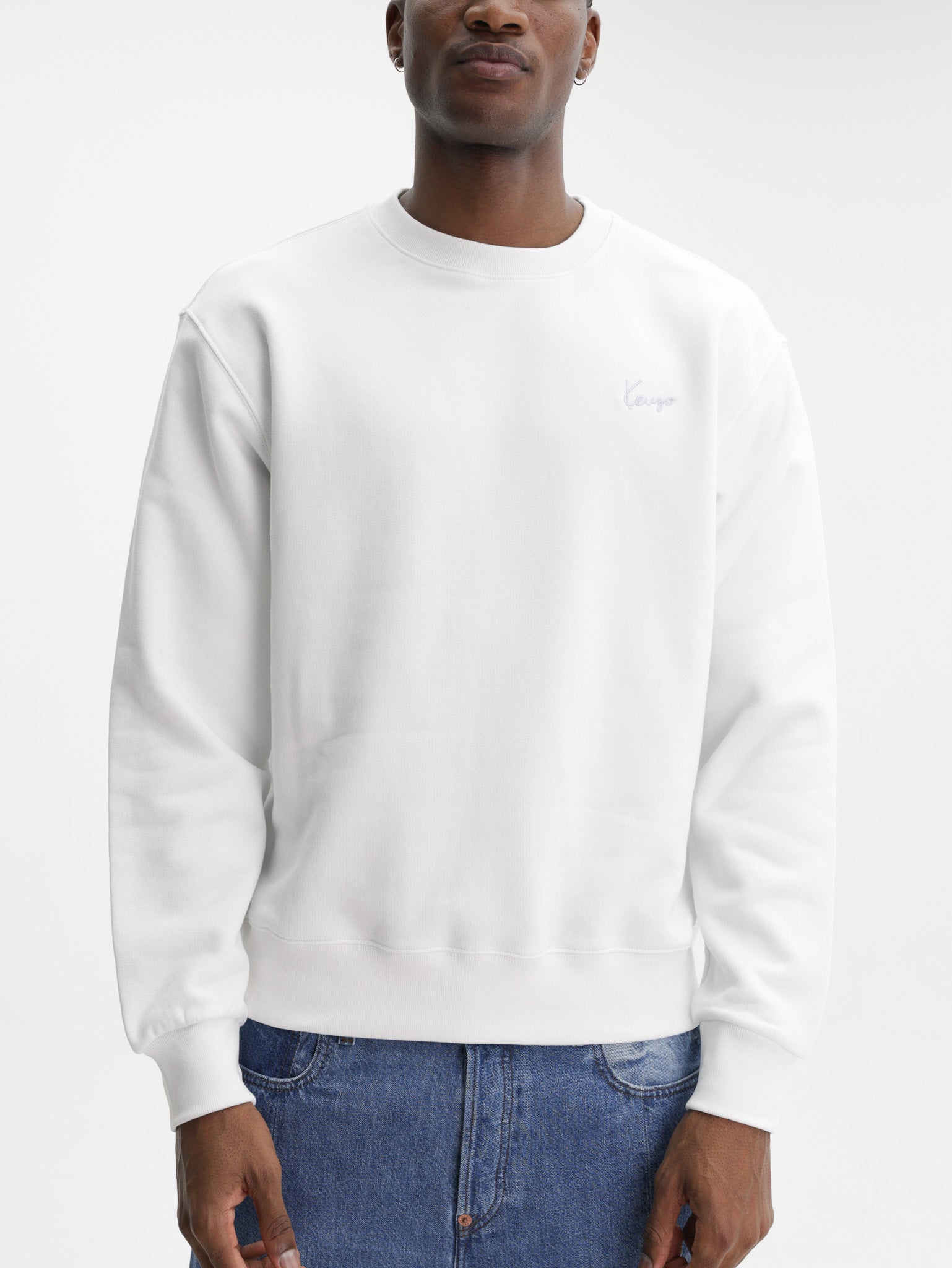 Kenzo Sweater Signature Embroidery Off White