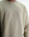 Kenzo Sweater Signature Embroidery Khaki