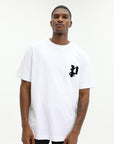 Purple T-Shirt Textured Jersey Ss Tee White