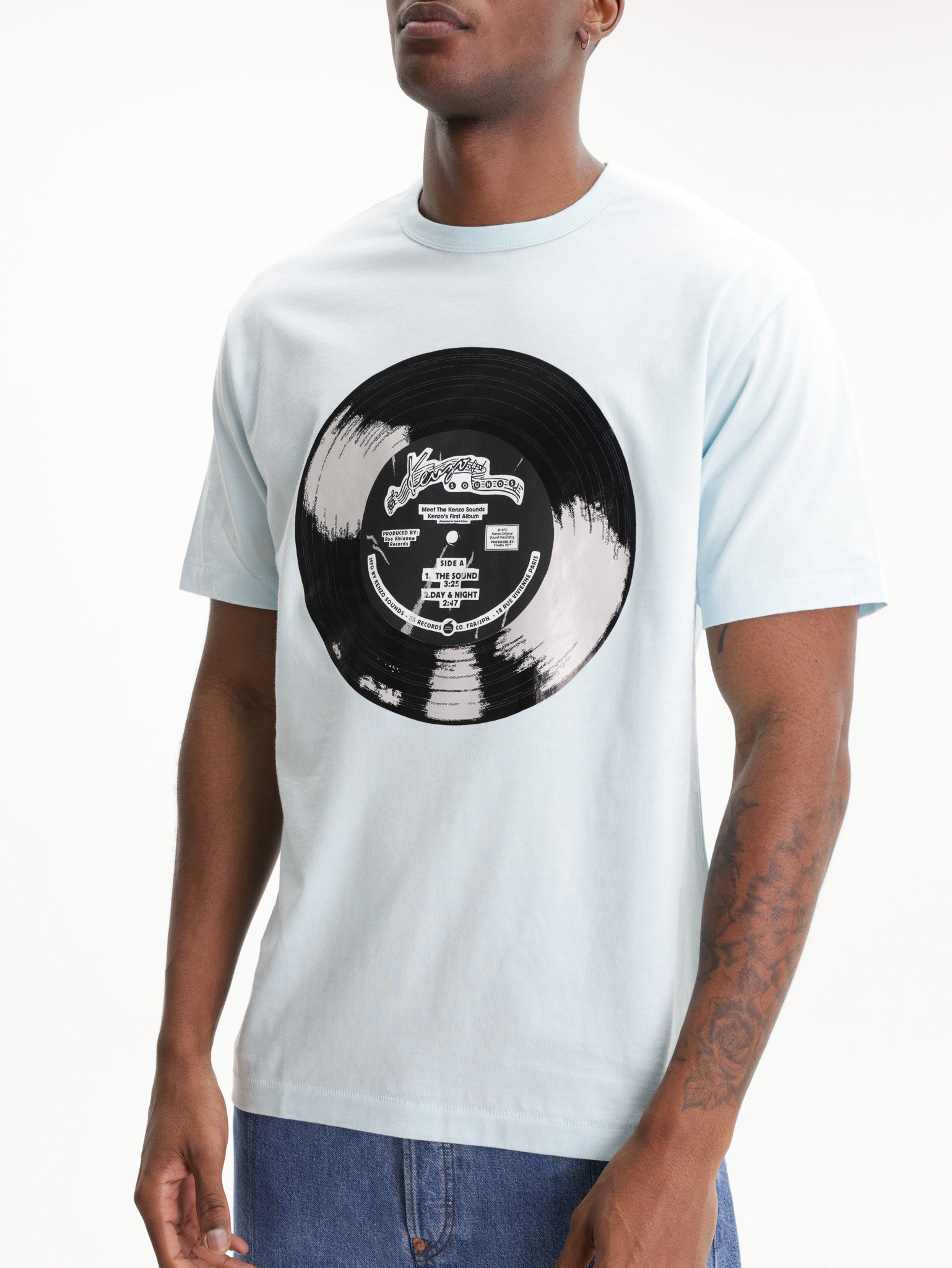 Kenzo T-Shirt Sounds Print  Light Blue