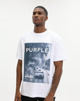 Purple T-Shirt Textured Jersey Ss Tee White