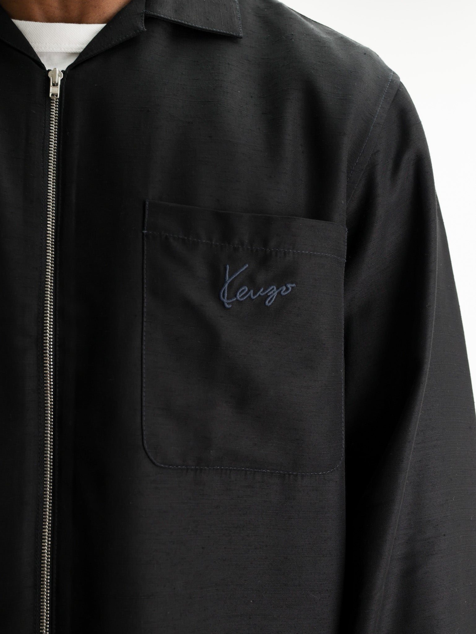 Kenzo Shirt Zipped Oversized Black
