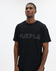 Purple T-Shirt Textured Inside Out Tee Black