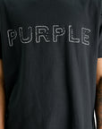 Purple T-Shirt Textured Inside Out Tee Black