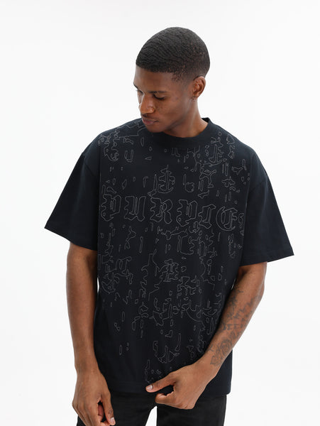 Purple T-Shirt Hwt Jersey Oversized Ss Tee Black - AL Capone Premium