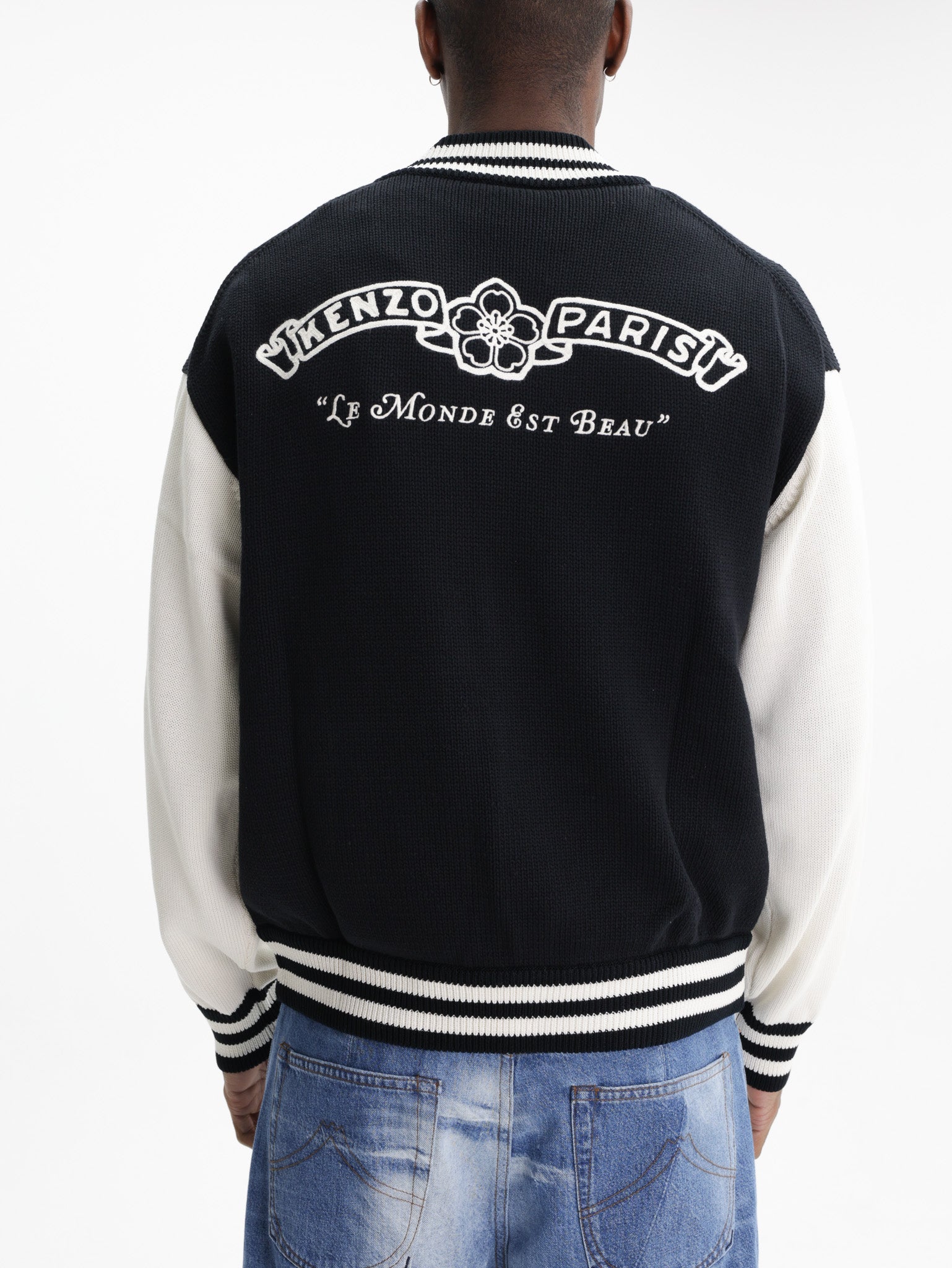 Kenzo Cardigan Varsity Zip Up Black