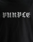 Purple T-Shirt Textured Inside Out Tee Black