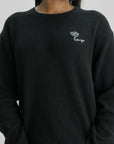 Kenzo Sweater White Logo Print Black