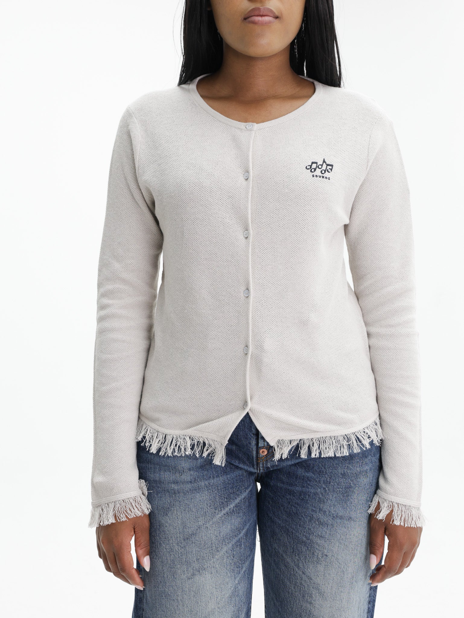Kenzo Cardigan Loose Threads End Grey