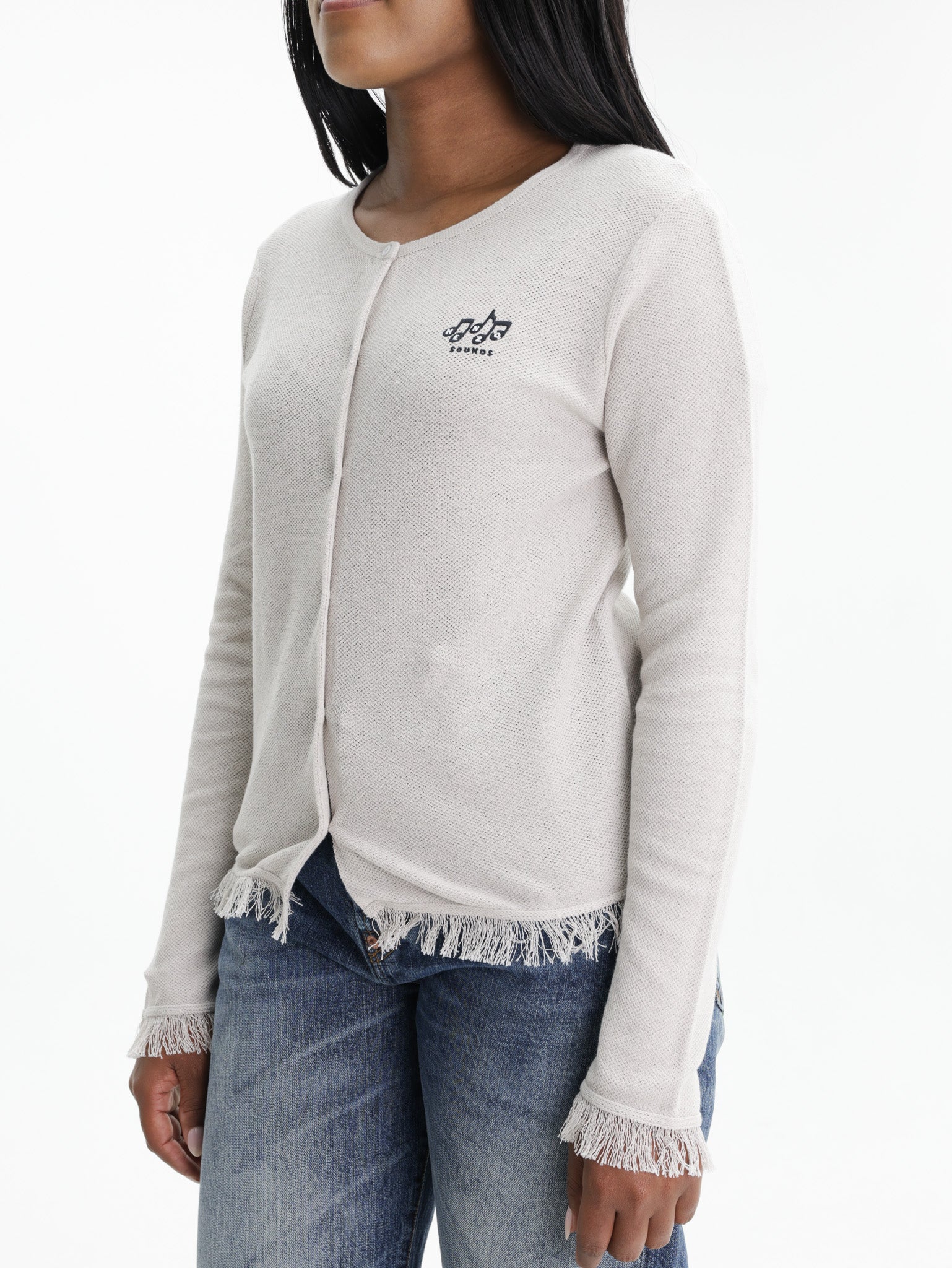 Kenzo Cardigan Loose Threads End Grey