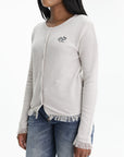 Kenzo Cardigan Loose Threads End Grey