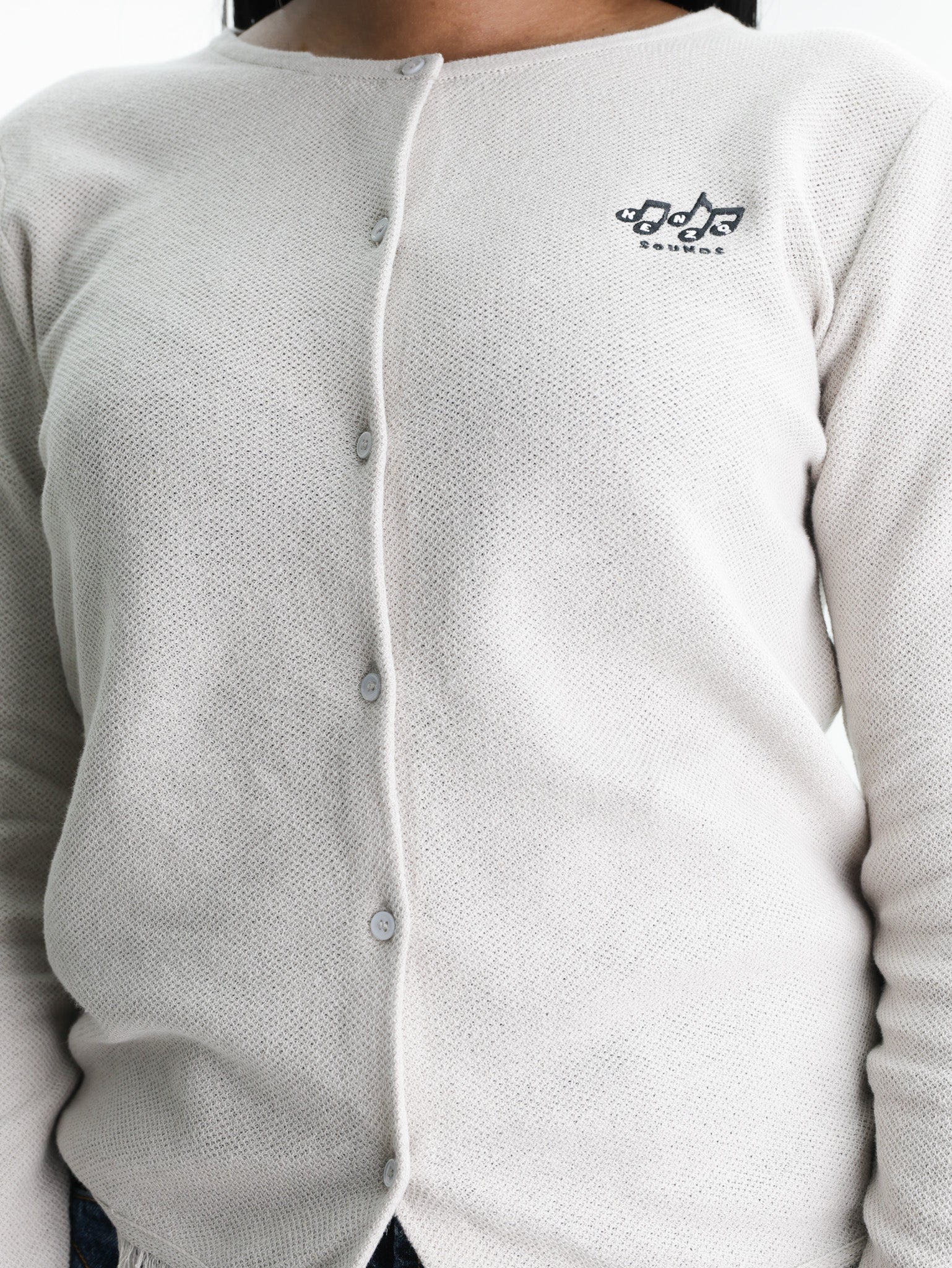 Kenzo Cardigan Loose Threads End Grey