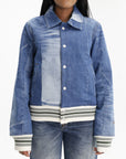 Kenzo Jacket Stripe Band Denim Medium Wash