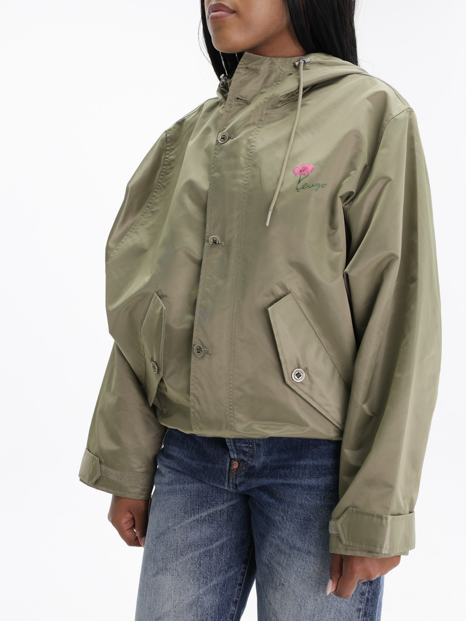 Kenzo Jacket Windbreaker Hooded Khaki
