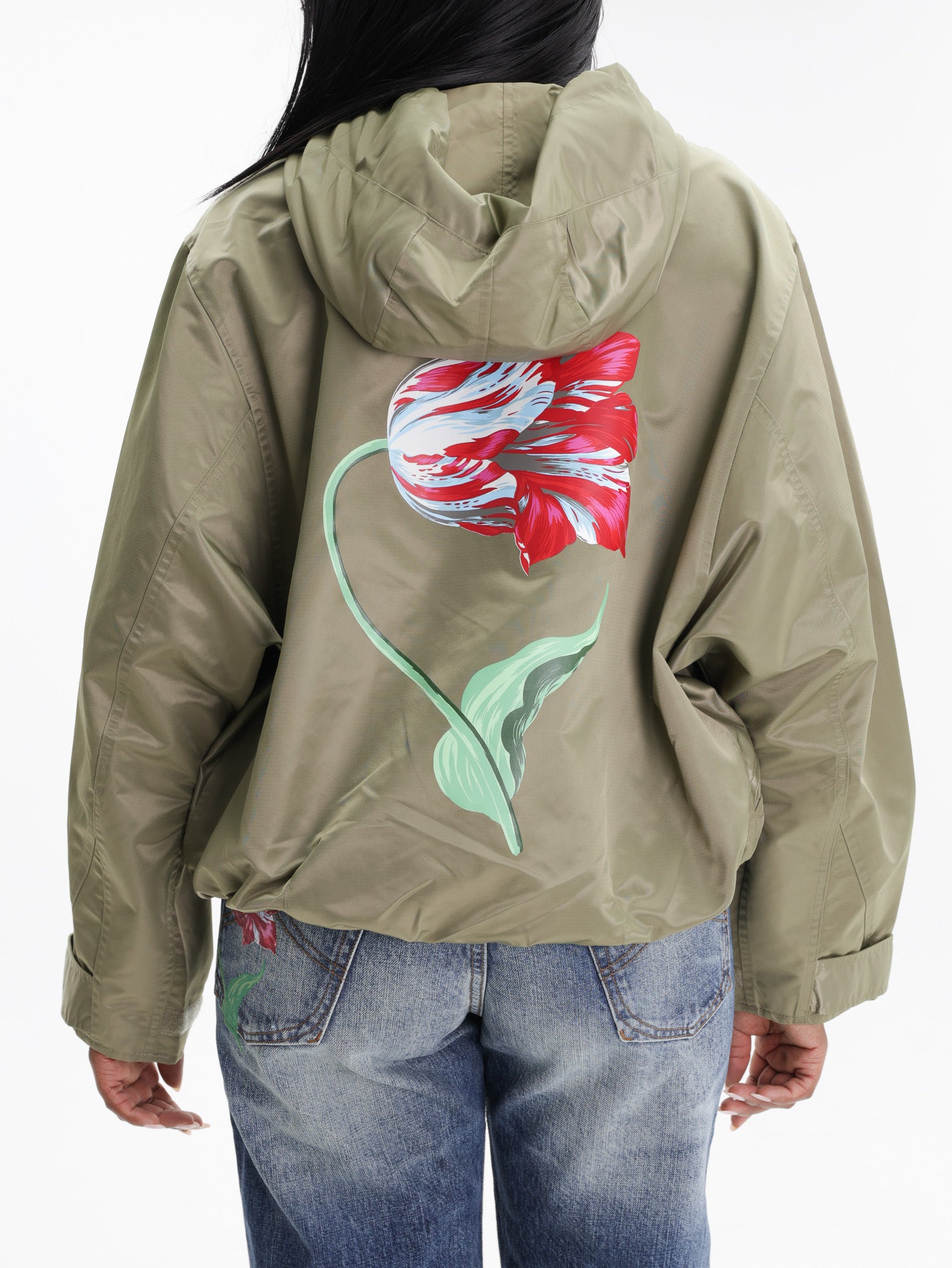 Kenzo Jacket Windbreaker Hooded Khaki