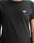 Kenzo T-Shirt Tulip Emroidered Black