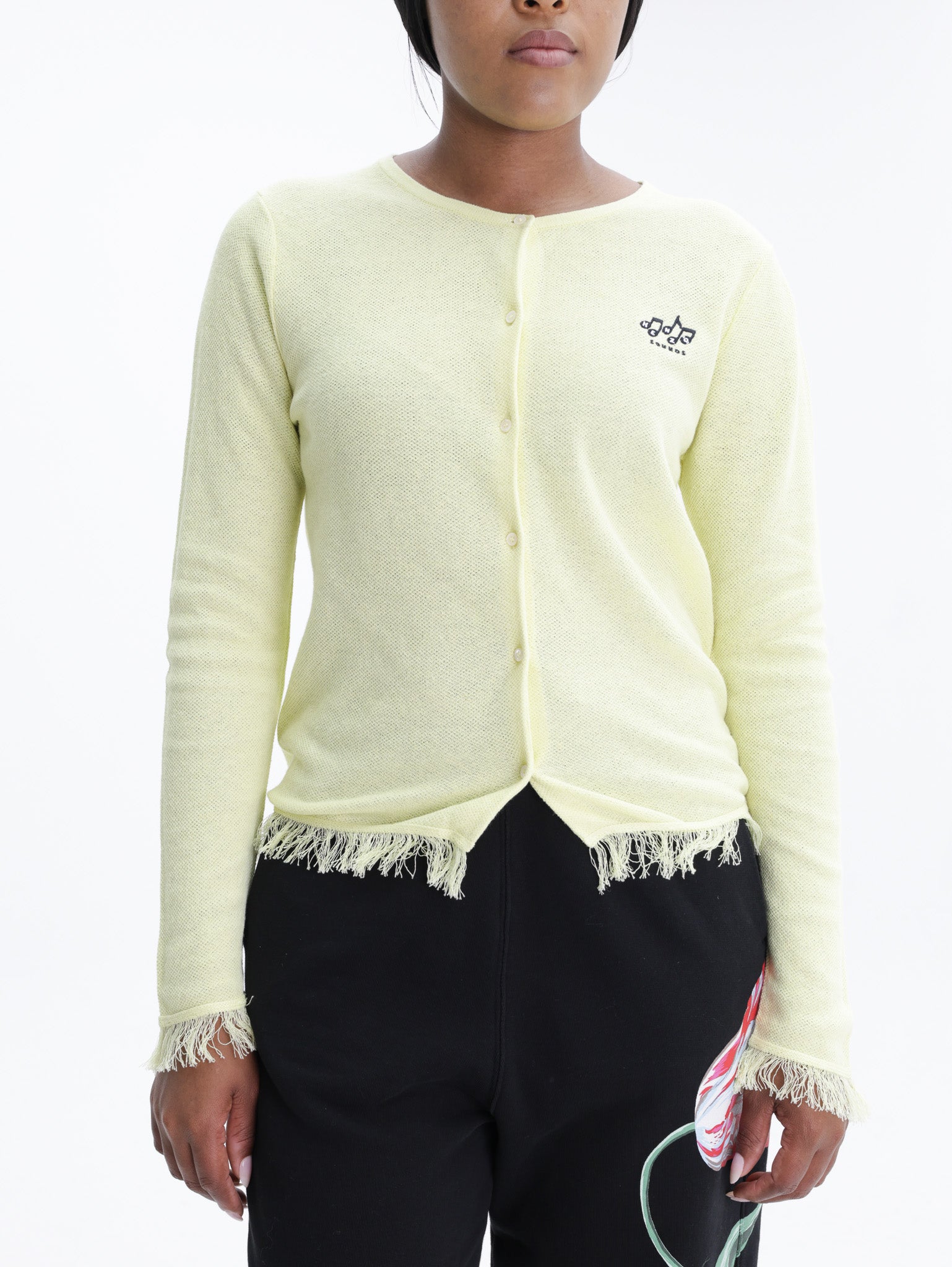 Kenzo Cardigan Loose Threads End Yellow