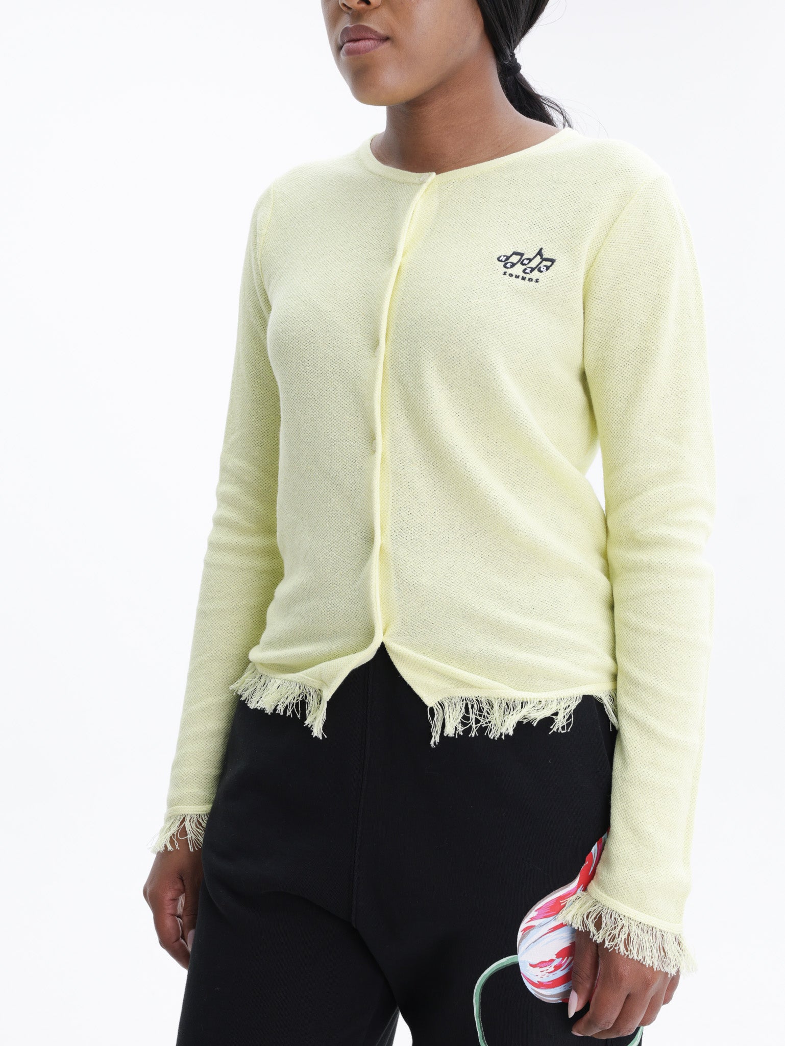 Kenzo Cardigan Loose Threads End Yellow