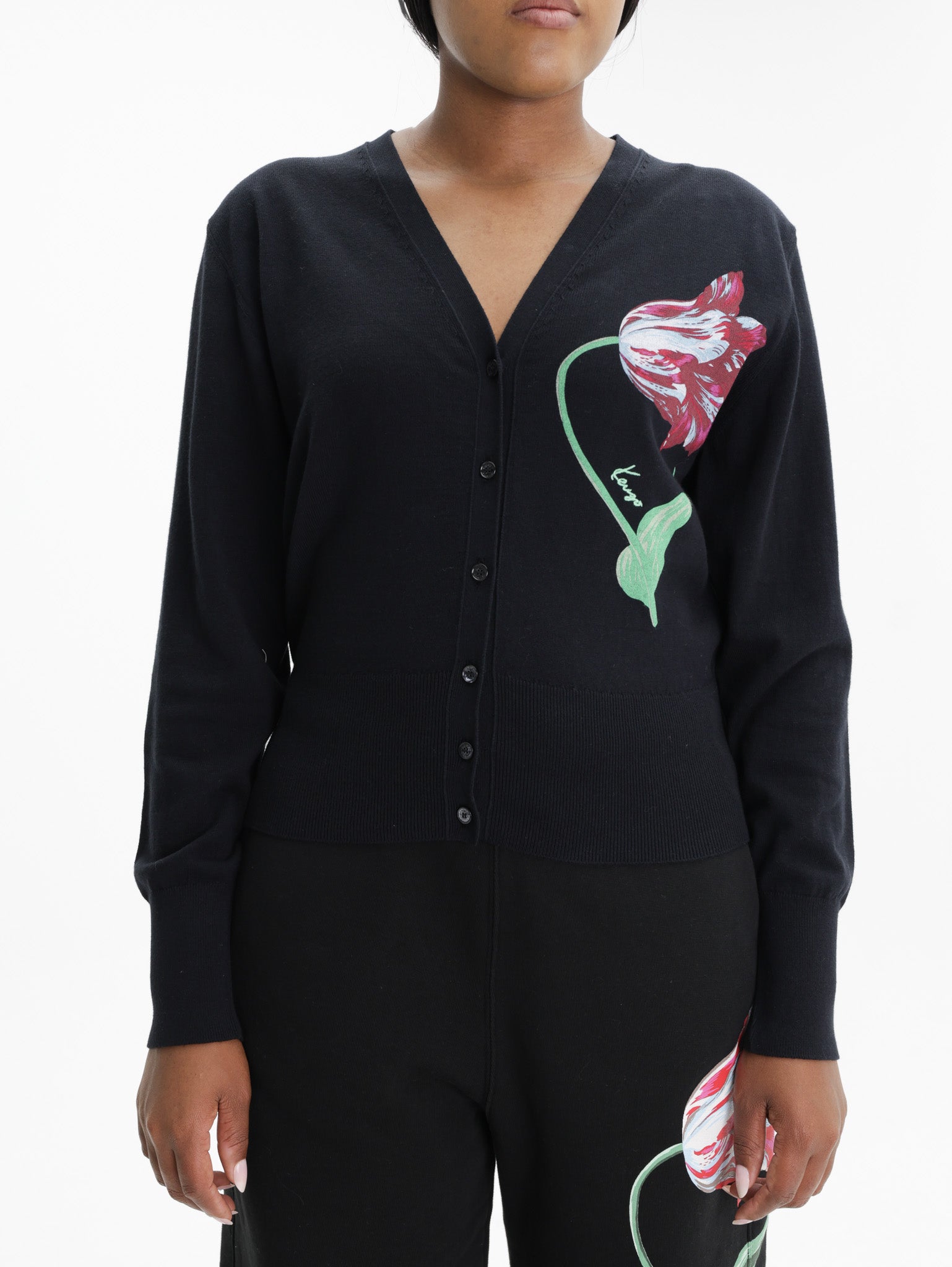 Kenzo Cardigan Rws Signiture Merino Black