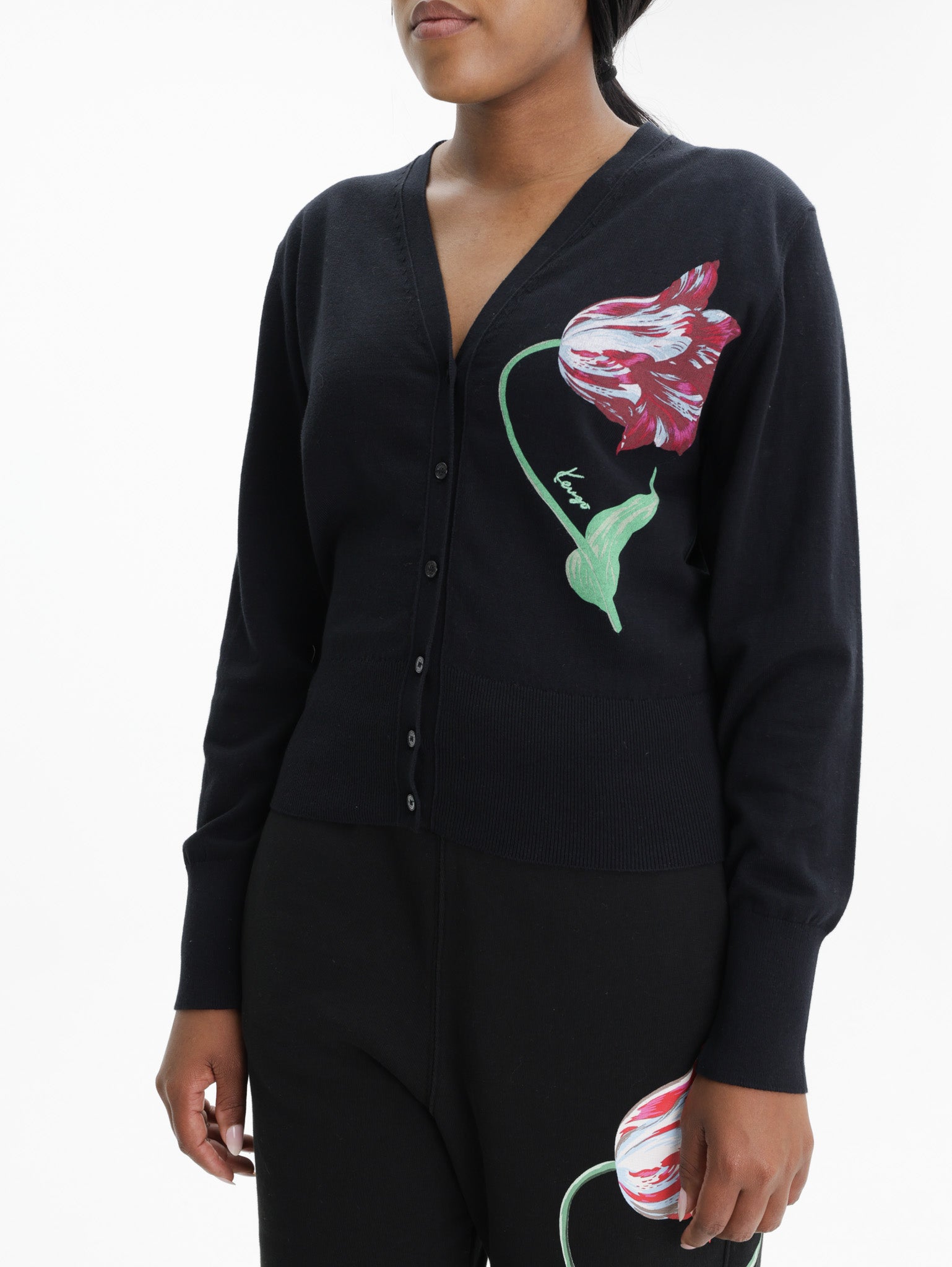 Kenzo Cardigan Rws Signiture Merino Black