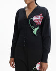 Kenzo Cardigan Rws Signiture Merino Black