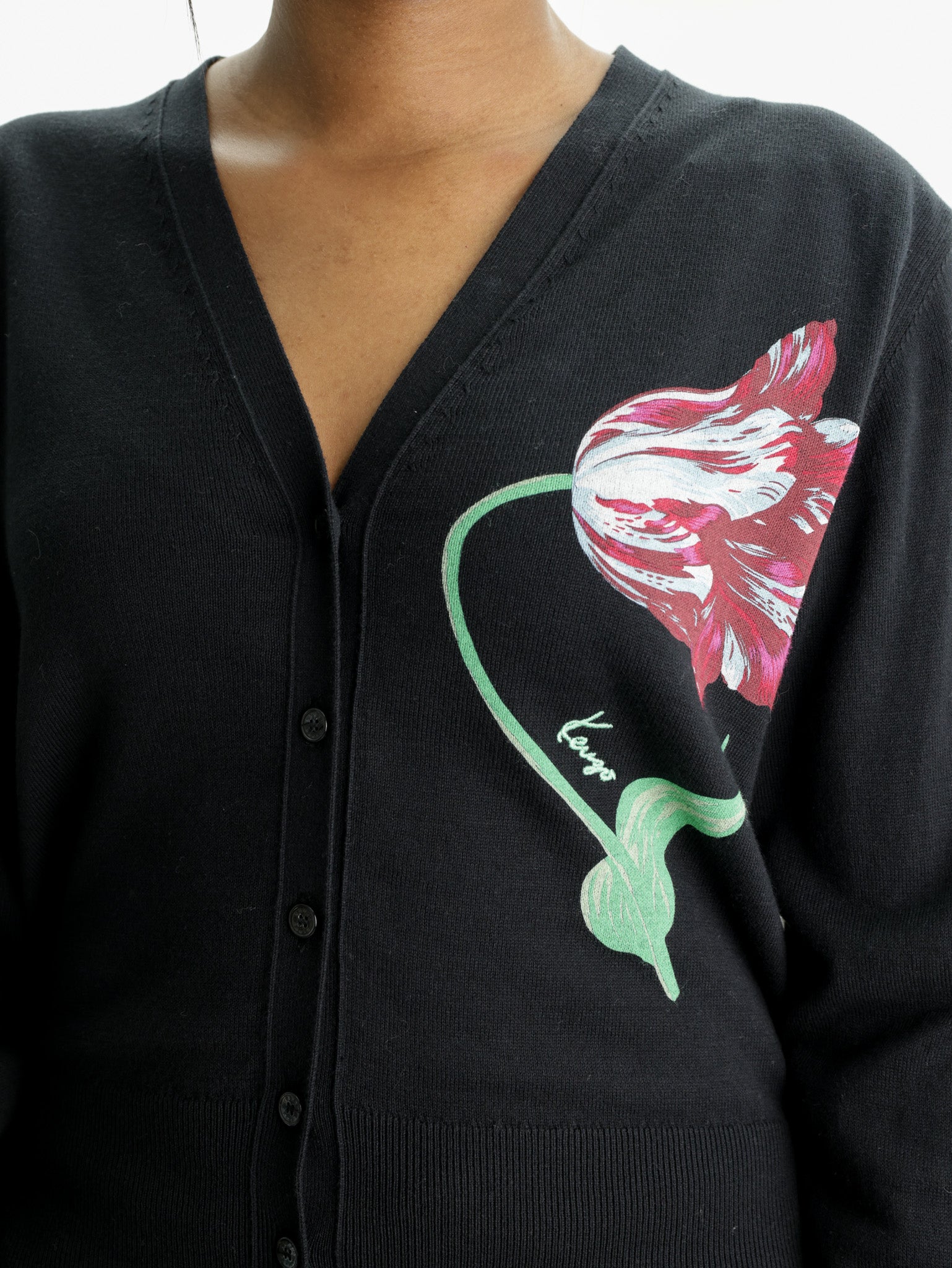 Kenzo Cardigan Rws Signiture Merino Black