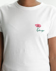 Kenzo T-Shirt Tulip Emroidered Off White