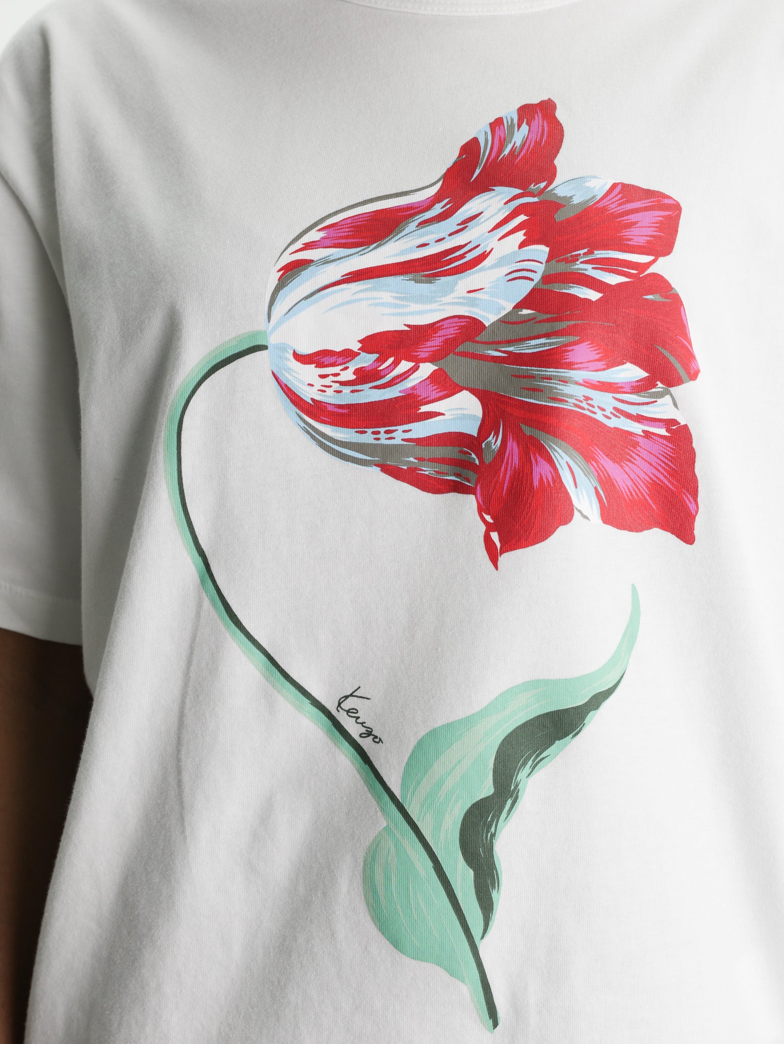 Kenzo T-Shirt Tulip Print Off White - AL Capone Premium
