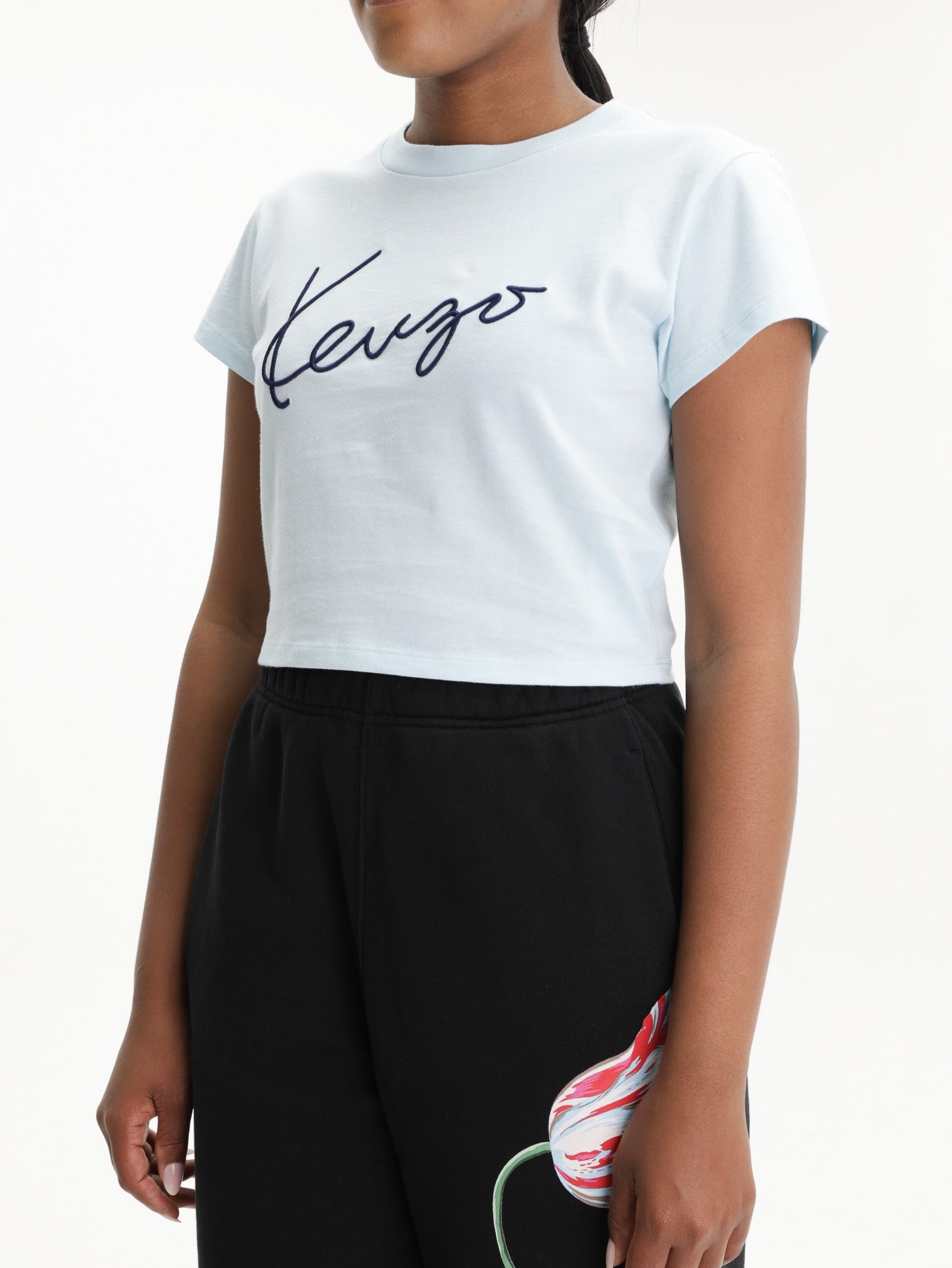 Kenzo T-Shirt Signature Emb Light Blue