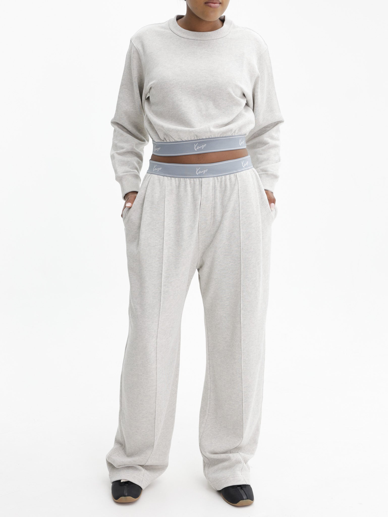 Kenzo Sweater Blue Signature Band Medium Wash