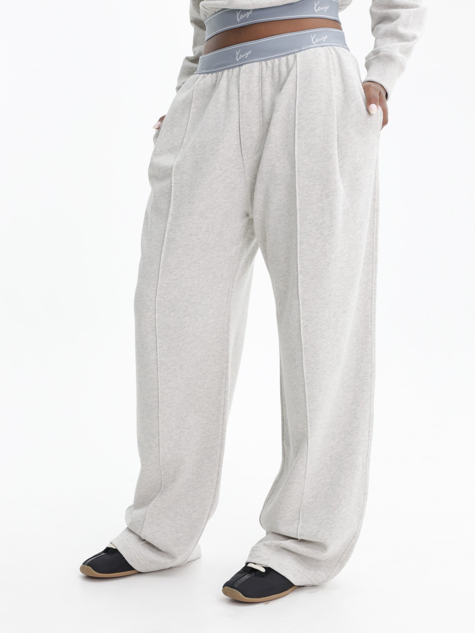 Kenzo Pants Blue Waist Band Grey