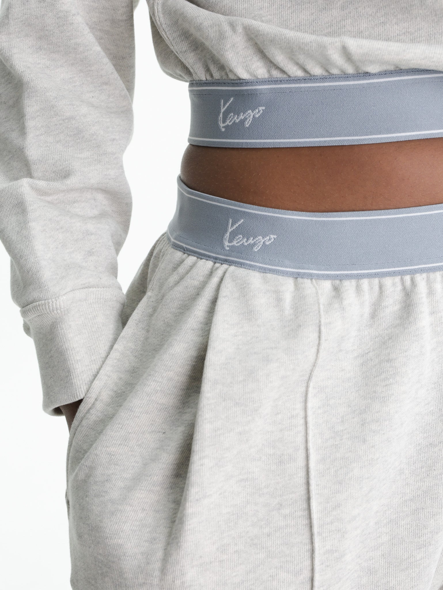 Kenzo Pants Blue Waist Band Grey