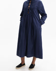Kenzo Dress Long Sleeve Poplin Blue/Black