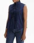 Kenzo Top Frill Sleeveless Midnight Blue