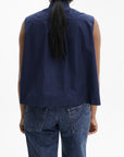 Kenzo Top Frill Sleeveless Midnight Blue