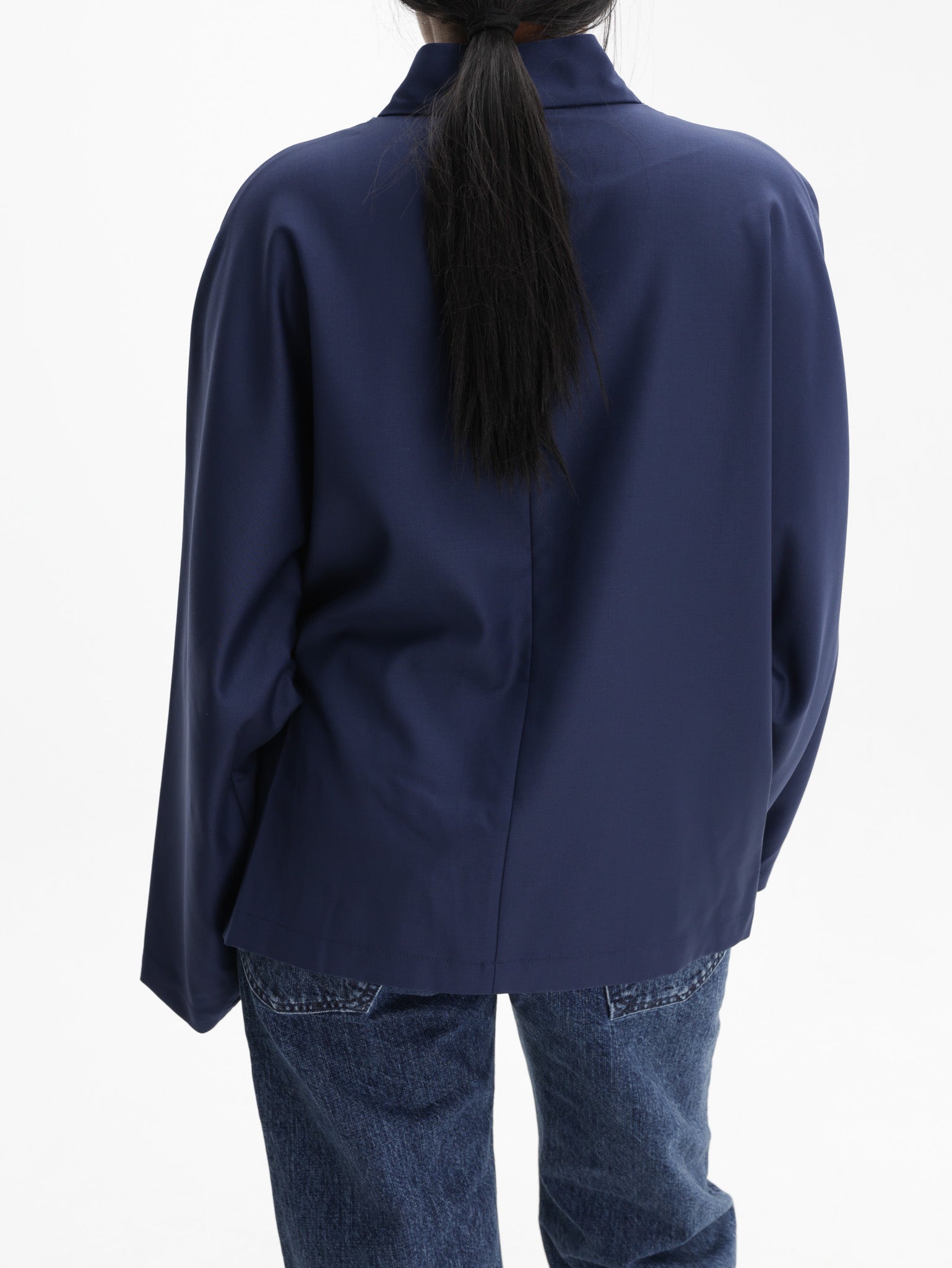 Kenzo Jacket Kimono Virgin Wool Blue/Black