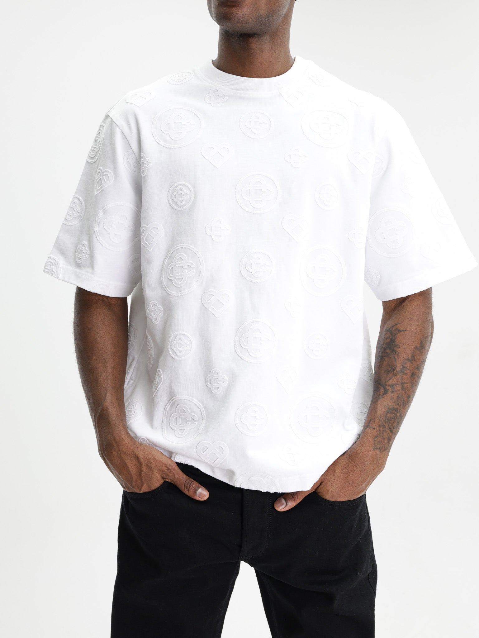 Casablanca Applique Monogram Oversized T-Shirt White