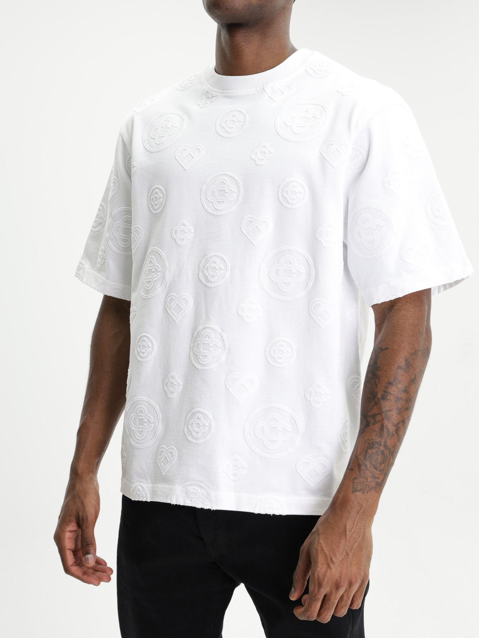 Casablanca Applique Monogram Oversized T-Shirt White