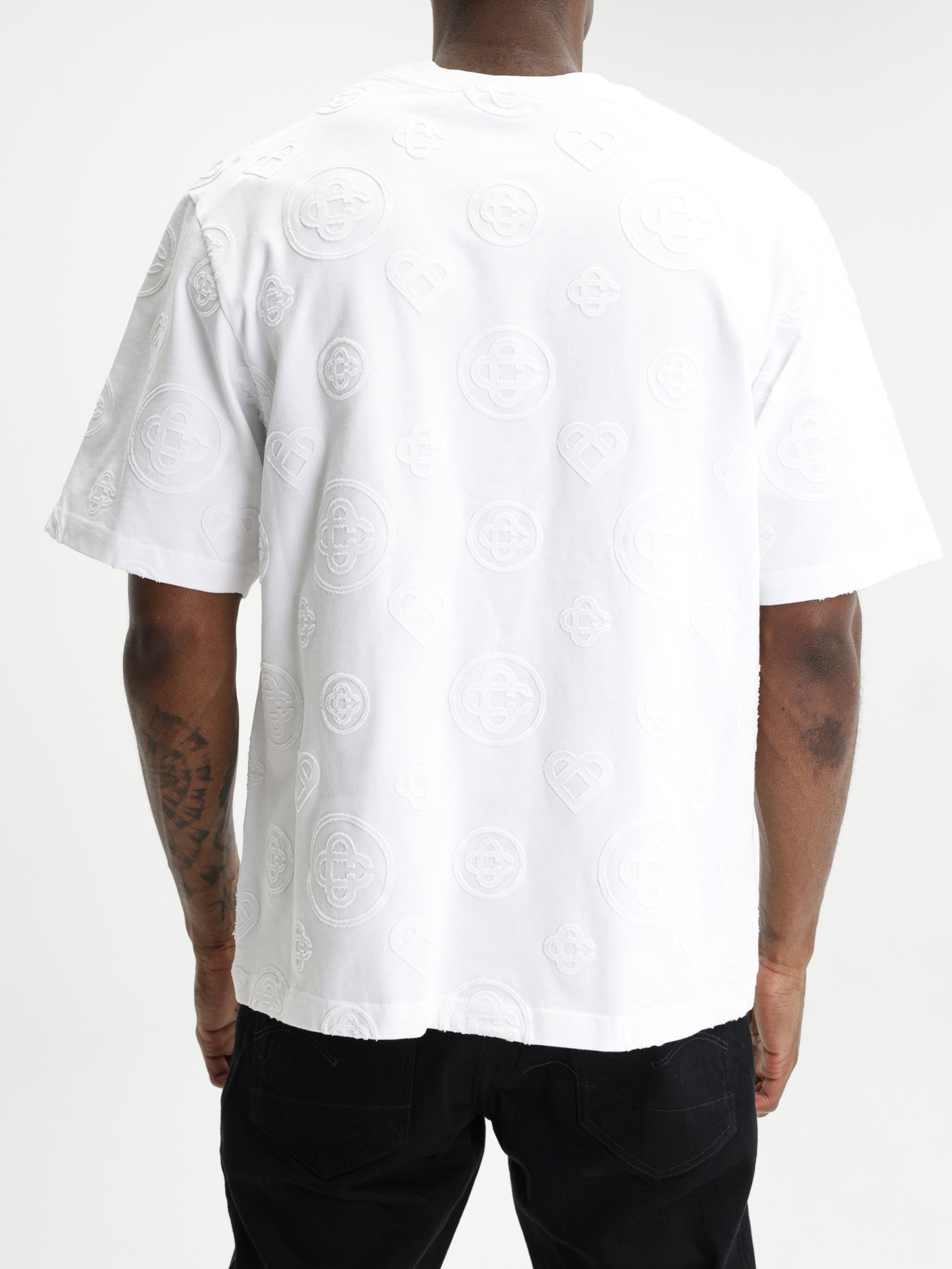 Casablanca Applique Monogram Oversized T-Shirt White