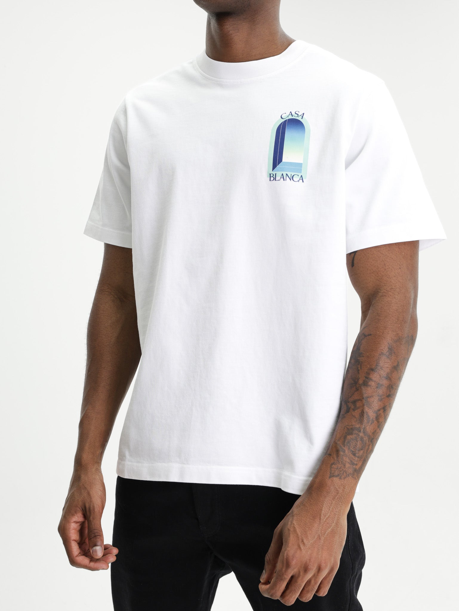 Casablanca Classic T-Shirt Gradient Arch White